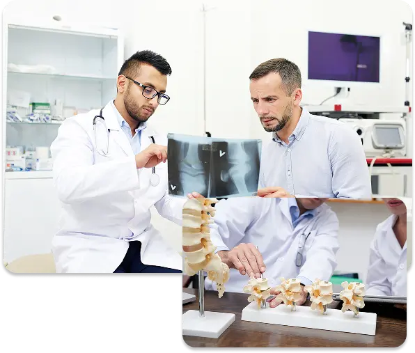 Doctor discussing X-ray